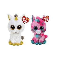 Foto van Ty - knuffel - beanie boo's - gumball unicorn & pegasus unicorn