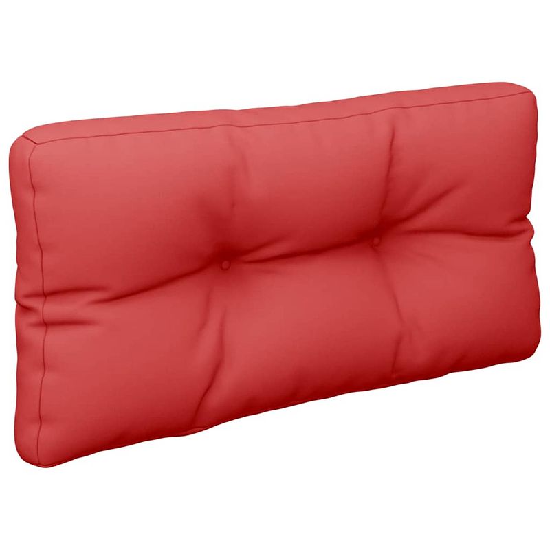 Foto van The living store palletbank rugkussen - 70x40x10 cm - rood - 100% polyester