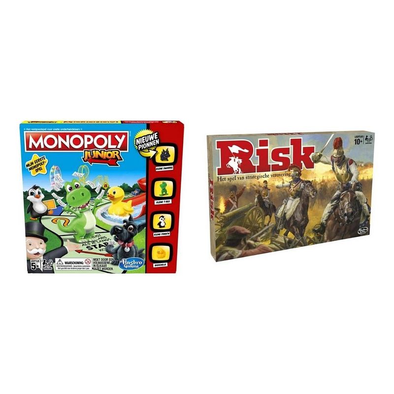 Foto van Spellenbundel - 2 stuks - monopoly junior & risk