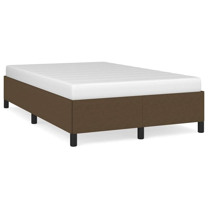 Foto van The living store bedframe donkerbruin - 203x123x35 cm - duurzaam materiaal en ondersteunende poten