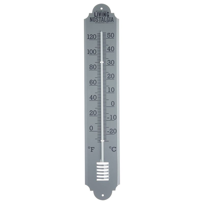 Foto van Kitchencraft buitenthermometer 50 cm aluminium grijs