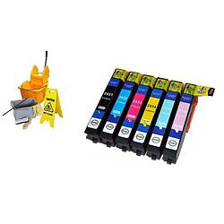 Foto van Inktmedia® - inktcartridge - geschikt epson 24xl set reinigings inktcartridges - cartridge met inkt