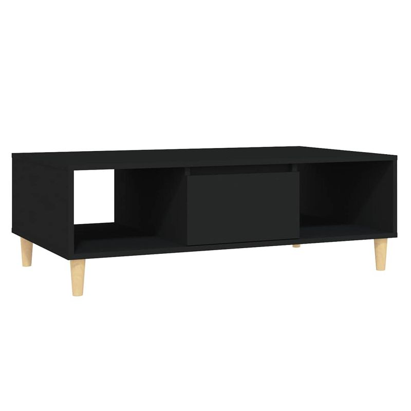 Foto van The living store salontafel scandinavische stijl - opbergschappen - 103.5 x 60 x 35 cm - zwart