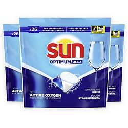 Foto van Sun optimum regular - vaatwascapsules - voordeelverpakking - 3 x 26 stuks