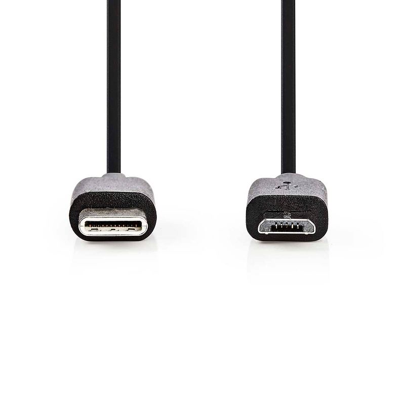 Foto van Nedis usb 2.0-kabel type-c male - micro-b male 1 mtr zwart