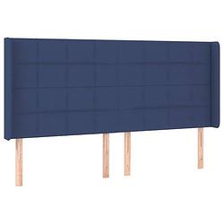 Foto van Vidaxl hoofdbord met randen 203x16x118/128 cm stof blauw