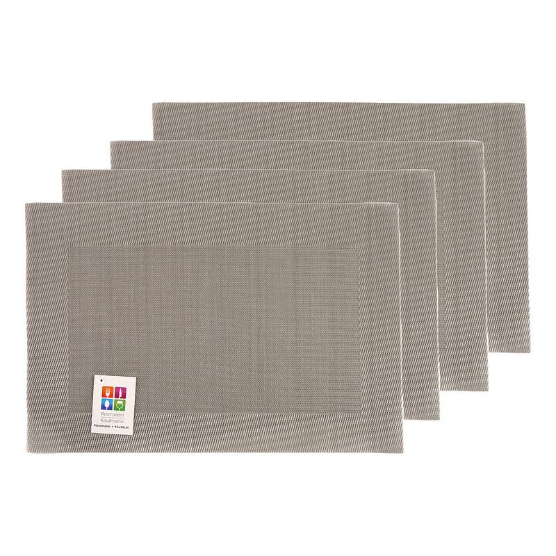 Foto van Placemats hampton - 4x - taupe - pvc - 30 x 45 cm - placemats