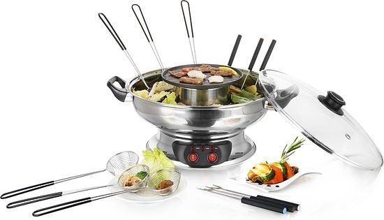 Foto van Emerio chinese fondue set fonduepan zilver