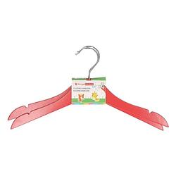 Foto van Stevige kledinghangers voor kinderen 2x stuks hout - klerenhangers rood