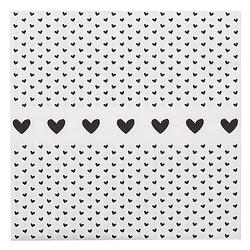Foto van Clayre & eef servetten 33x33 cm (20) wit zwart papier vierkant harten servetten papieren wit servetten papieren
