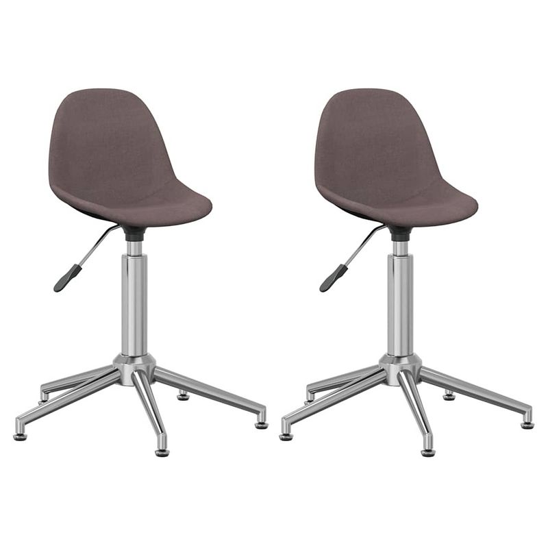 Foto van Vidaxl eetkamerstoelen draaibaar 2 st stof taupe