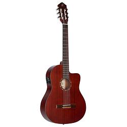 Foto van Ortega rce125mmsn family series full-size guitar mahogany natural elektrisch-akoestische klassieke gitaar met gigbag