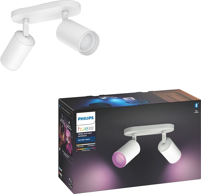 Foto van Philips hue fugato 2-lichts spotbalk wit en gekleurd licht wit