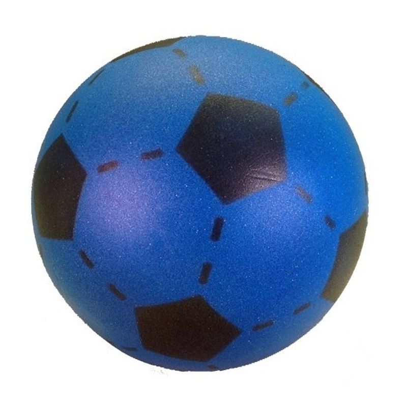 Foto van Foam softbal voetbal blauw 20 cm