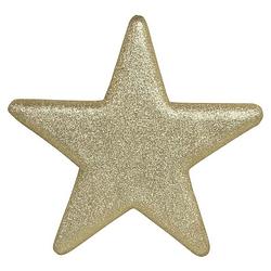 Foto van 1x grote gouden glitter sterren kerstversiering/kerstdecoratie 25 cm - hangdecoratie