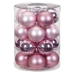 Foto van 60x stuks glazen kerstballen elegant roze mix 6 cm glans en mat - kerstbal