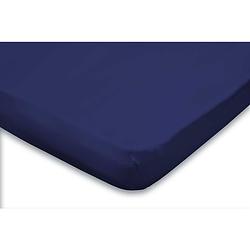 Foto van Elegance topper hoeslaken jersey katoen - donker blauw 140x210/220cm