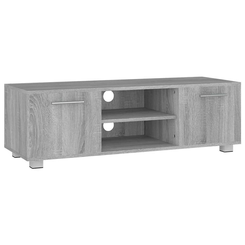 Foto van The living store tv-meubel - grijs sonoma eiken - 110x40x35 cm - stevig en praktisch