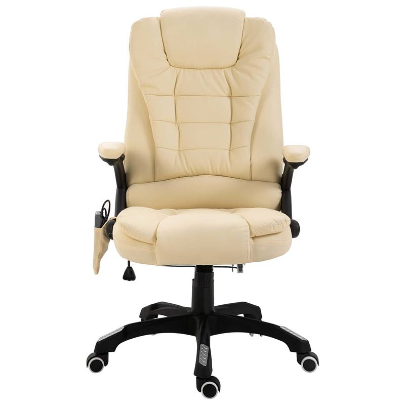 Foto van The living store kantoorstoel ergonomisch - crème - 68 x 71 x (110-119) cm - 6-punts massage - verwarming