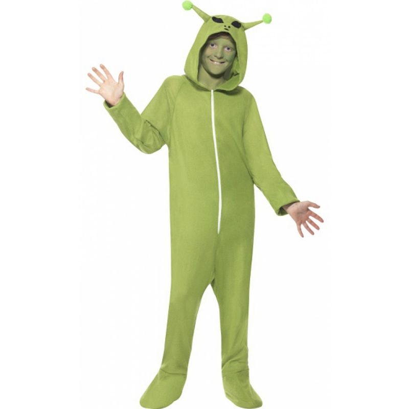 Foto van Groene alien onesie voor kids 145-158 (10-12 jaar) - carnavalskostuums