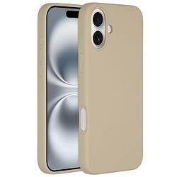 Foto van Accezz liquid silicone backcover met magsafe iphone 16 plus telefoonhoesje beige