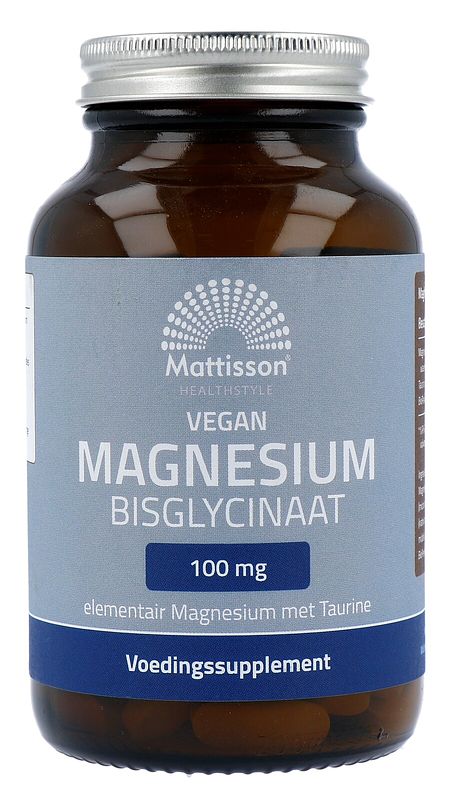 Foto van Mattisson healthstyle magnesium bisglycinaat 100mg tabletten