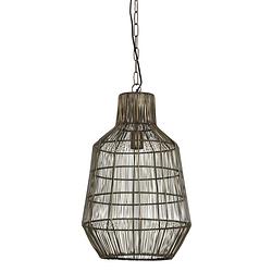 Foto van Light & living - hanglamp haisey - 34x34x55 - brons