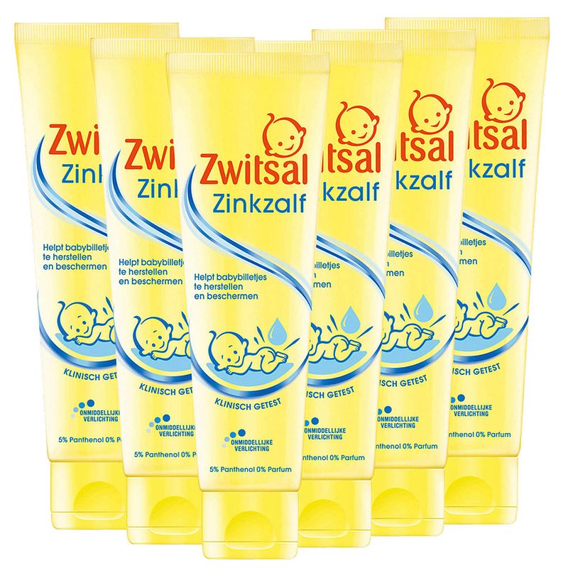 Foto van Zwitsal - baby zinkzalf - tube - 6 x 100ml - voordeelverpakking