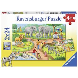 Foto van Ravensburger puzzel een dag in de dierentuin - 2 x 24 stukjes