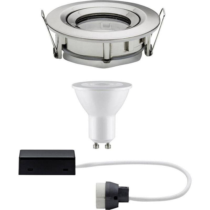 Foto van Paulmann nova inbouwlamp voor badkamer led gu10 7 w ip65 ijzer (geborsteld)