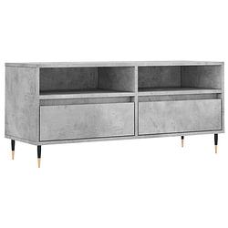 Foto van The living store tv-meubel betongrijs 100x34.5x44.5 cm - veel opbergruimte