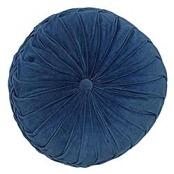 Foto van Dutch decor kaja - sierkussen rond velvet insignia 40 cm - blauw