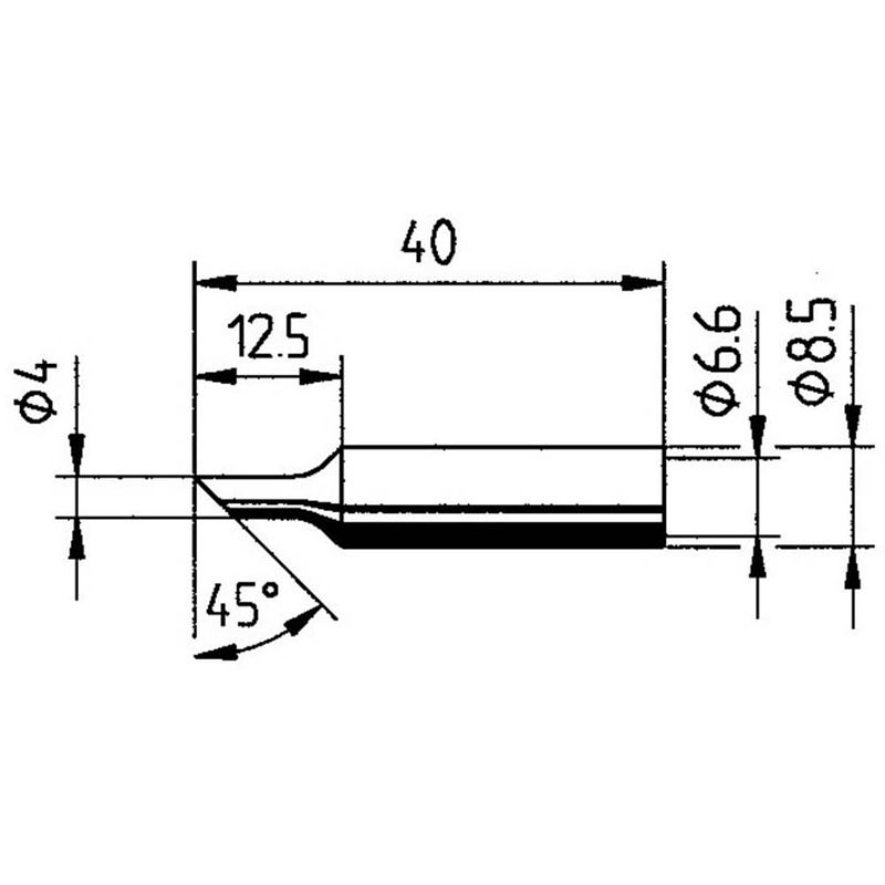 Foto van Ersa 0832ndlf soldeerpunt schuin grootte soldeerpunt 4 mm inhoud: 1 stuk(s)