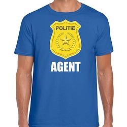 Foto van Carnaval shirt / outfit politie embleem agent blauw voor heren m - feestshirts