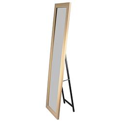 Foto van Lowander staande spiegel 160x40 cm - passpiegel / vrijstaande garderobe spiegel - houten lijst