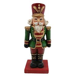 Foto van Haes deco - kerst notenkraker kleur groen, 6x5x15 cm, kerstfiguur - kerstdecoratie