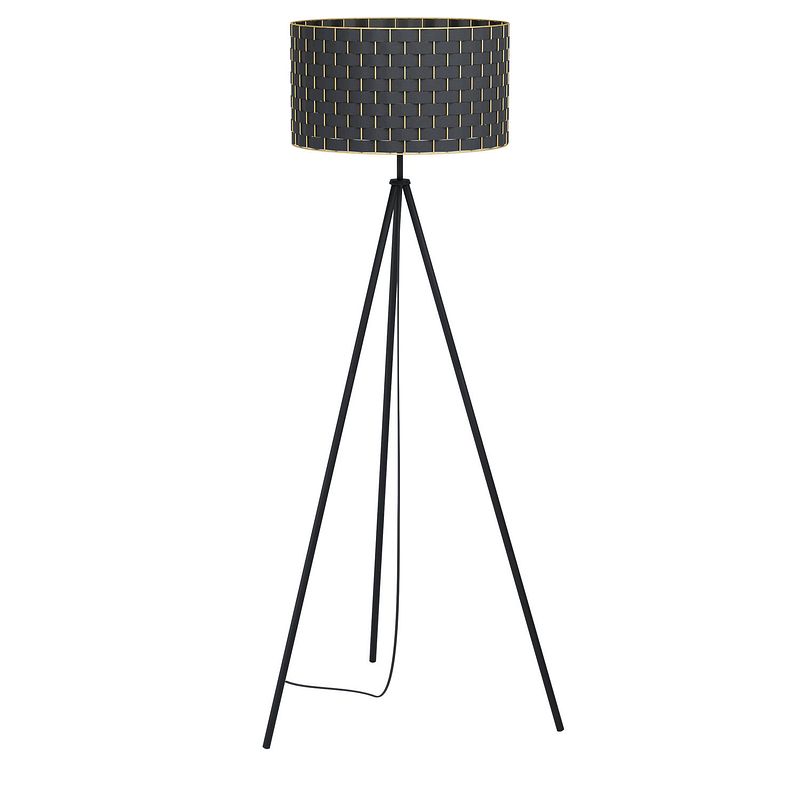 Foto van Eglo marasales vloerlamp - e27 - 149 cm - zwart/koper