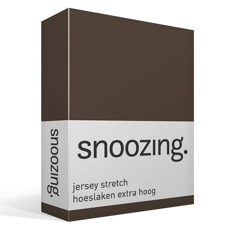 Foto van Snoozing stretch - hoeslaken - extra hoog - 70/80x200/220/210 - bruin