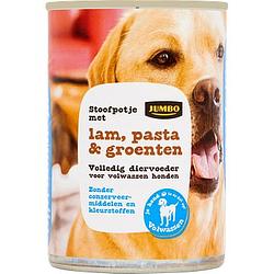 Foto van Jumbo stoofpotje met lam pasta & groente voor honden 415g