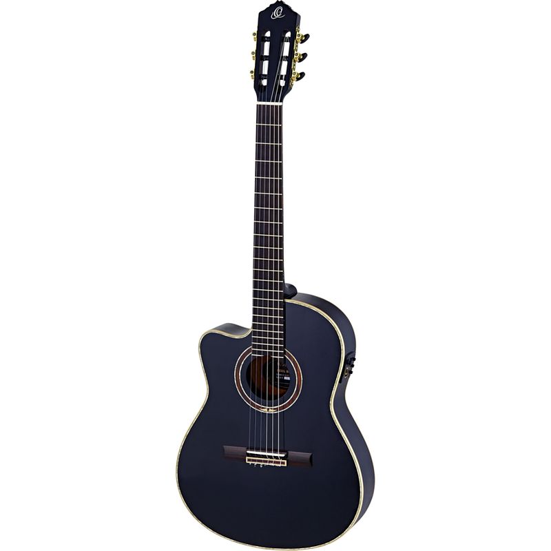 Foto van Ortega feel series rce138-t4bk-l linkshandige klassieke gitaar met gigbag