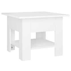 Foto van The living store salontafel modern - wit - 55 x 55 x 42 cm - opbergschap