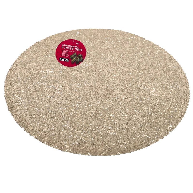 Foto van Ronde placemats goud met diameter 40 cm - placemats