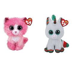 Foto van Ty - knuffel - beanie boo's - reagan cat & christmas unicorn