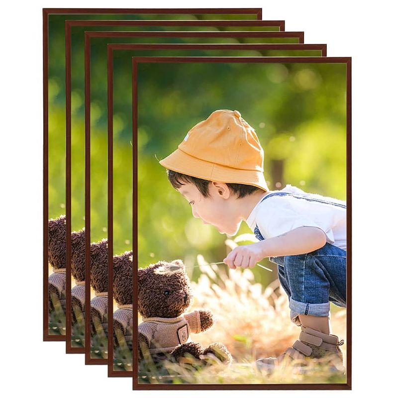 Foto van Vidaxl fotolijsten 5 st voor wand of tafel 50x70 cm mdf bronskleurig