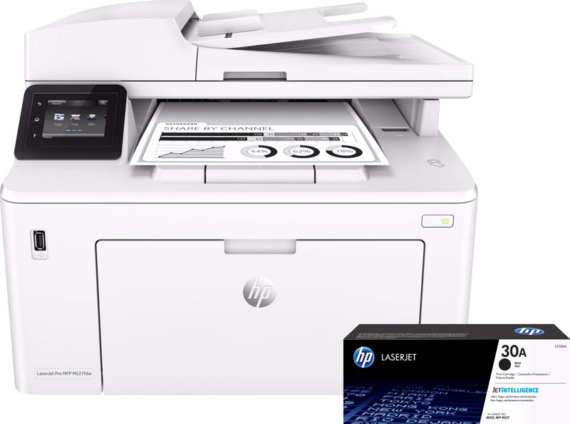 Foto van Hp laserjet pro m227fdw + 1 extra zwarte toner