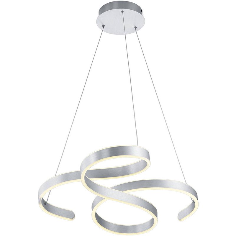 Foto van Led hanglamp - hangverlichting - trion frinco - 52w - warm wit 3000k - dimbaar - rond - mat grijs - aluminium