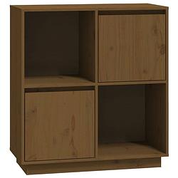 Foto van Vidaxl dressoir 74x35x80 cm massief grenenhout honingbruin