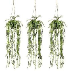 Foto van 3x groene ficus pumila kunstplanten 60 cm in pot - kunstplanten