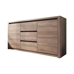 Foto van Meubella - dressoir monaco - truffel eiken - 140 cm