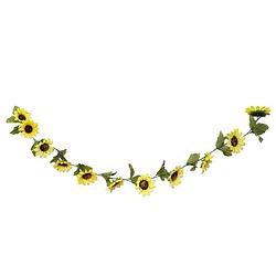 Foto van Chaks zonnebloemen slinger - kunstbloem - geel - 220 cm - kunstplanten